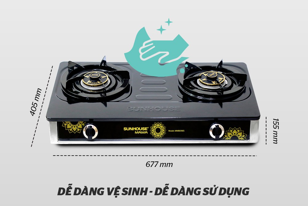 BẾP GAS DƯƠNG MẶT MEN SUNHOUSE MAMA MMB0985