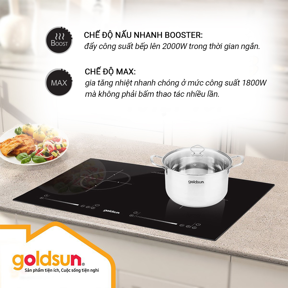 Bếp điện từ đôi Goldsun GDI7400