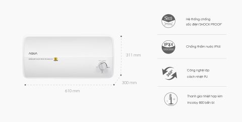 BÌNH NÓNG LẠNH AQUA 20 LÍT AQS-20HS1(W)