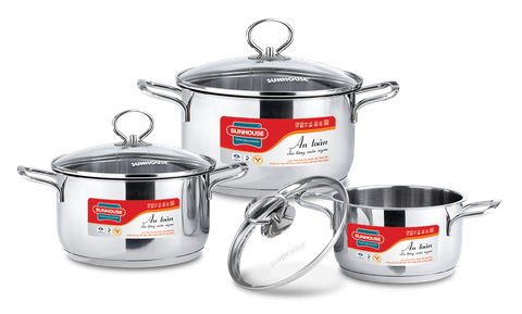 Bộ nồi Inox 3 chiếc Sunhouse SH888 (16-20-24cm)