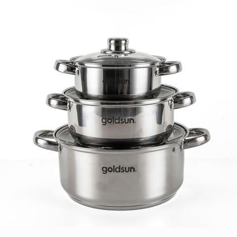 Bộ nồi inox 3 chiếc Goldsun GE35-3306SGMT (16-20-24 cm)