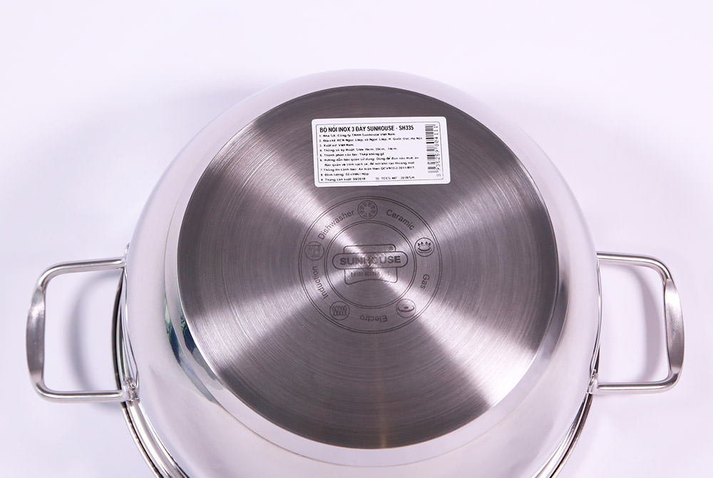 Bộ nồi inox 3 đáy SUNHOUSE SH335