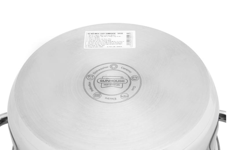 Bộ nồi inox 3 đáy SUNHOUSE SH332