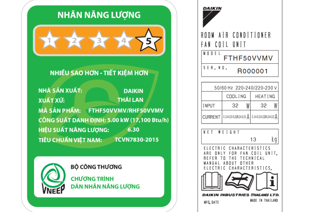 Điều hòa 2 chiều Daikin Inverter 17100 BTU FTHF50VVMV
