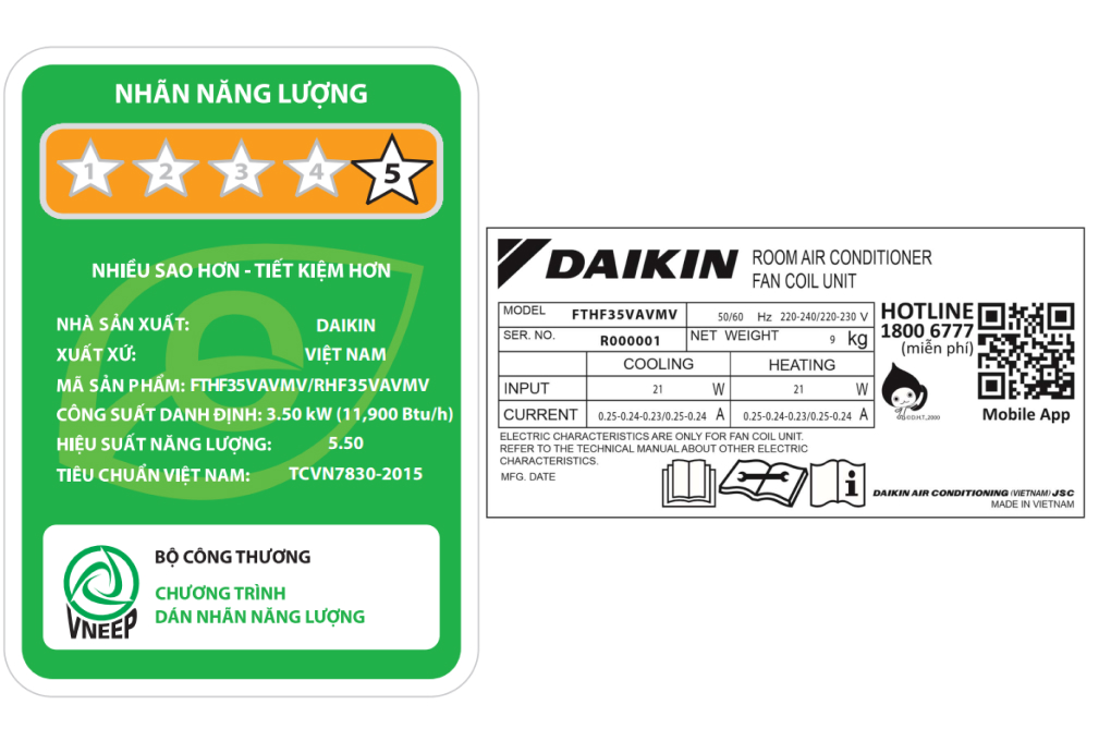 Điều hòa 2 chiều Daikin Inverter 11900 BTU FTHF35XVMV