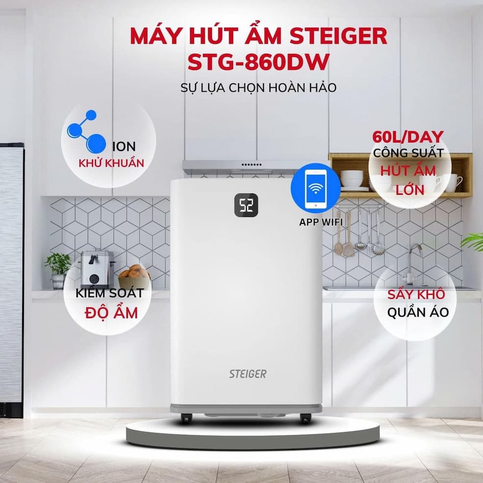 Máy hút ẩm Steiger STG - 860DW