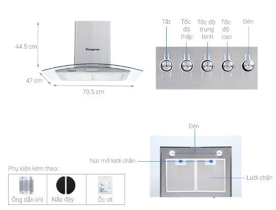 Máy hút mùi Kangaroo KG538