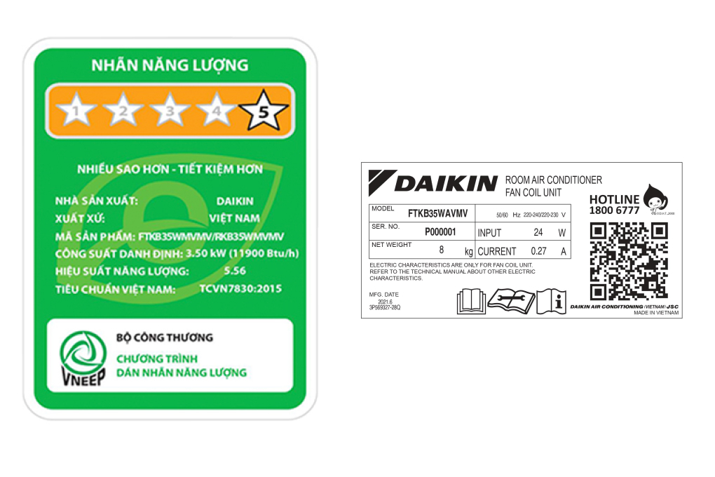 Máy lạnh Daikin Inverter 2 HP FTKB50WAVMV