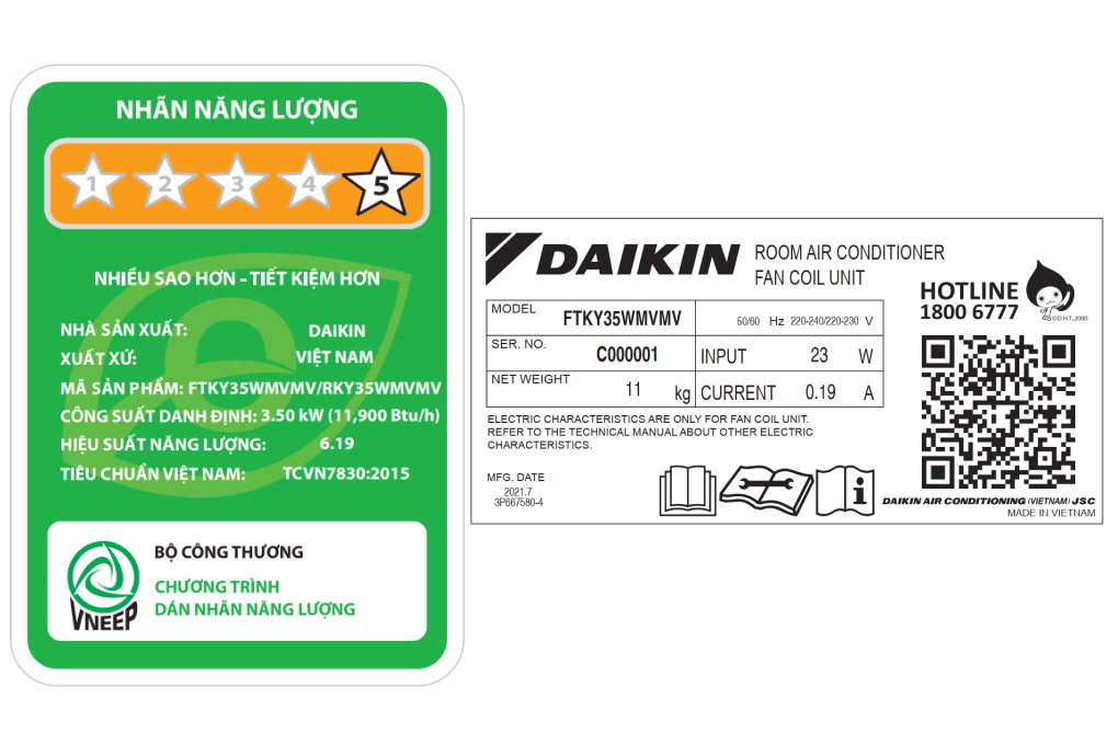Máy lạnh Daikin Inverter 1.5 HP FTKY35WMVMV