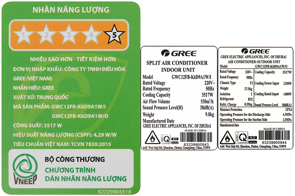 Điều hòa Gree Inverter 1.5 HP GWC12FB-K6D9A1W