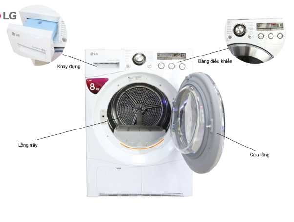 Máy sấy LG 8kg DR-80BW Dual Inverter