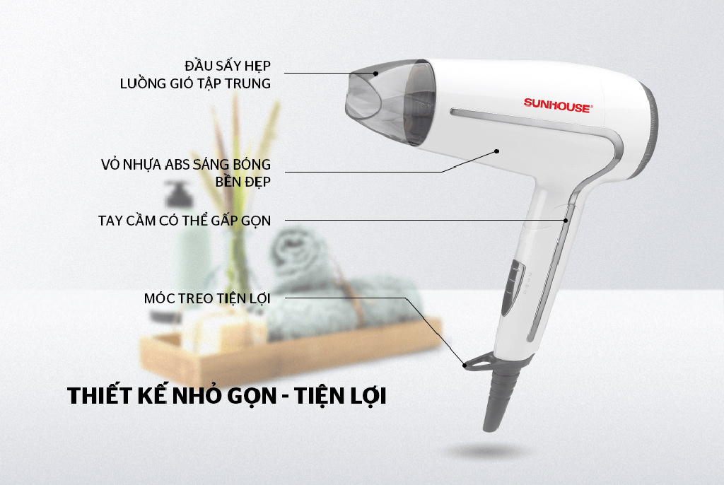 Máy sấy tóc 1500w Sunhouse SHD2308W