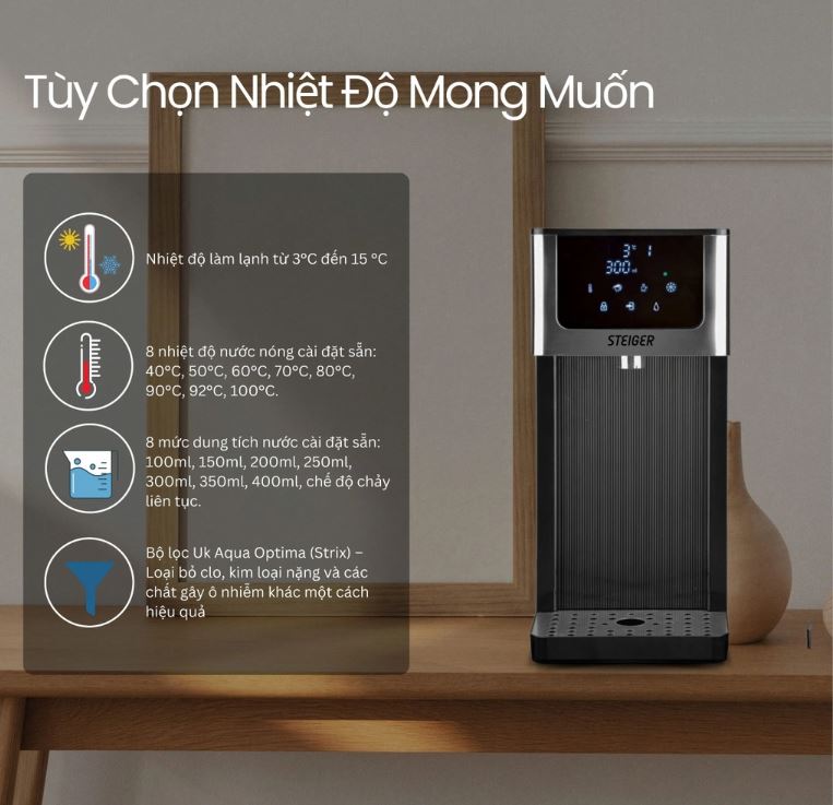 Bình thủy điện nóng lạnh Steiger STG 888