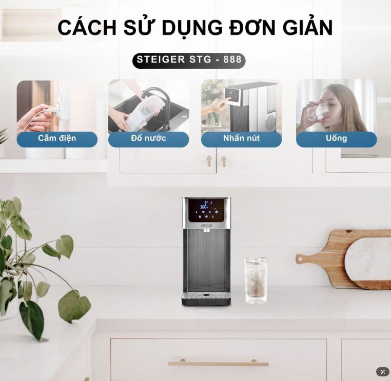 Bình thủy điện nóng lạnh Steiger STG 888