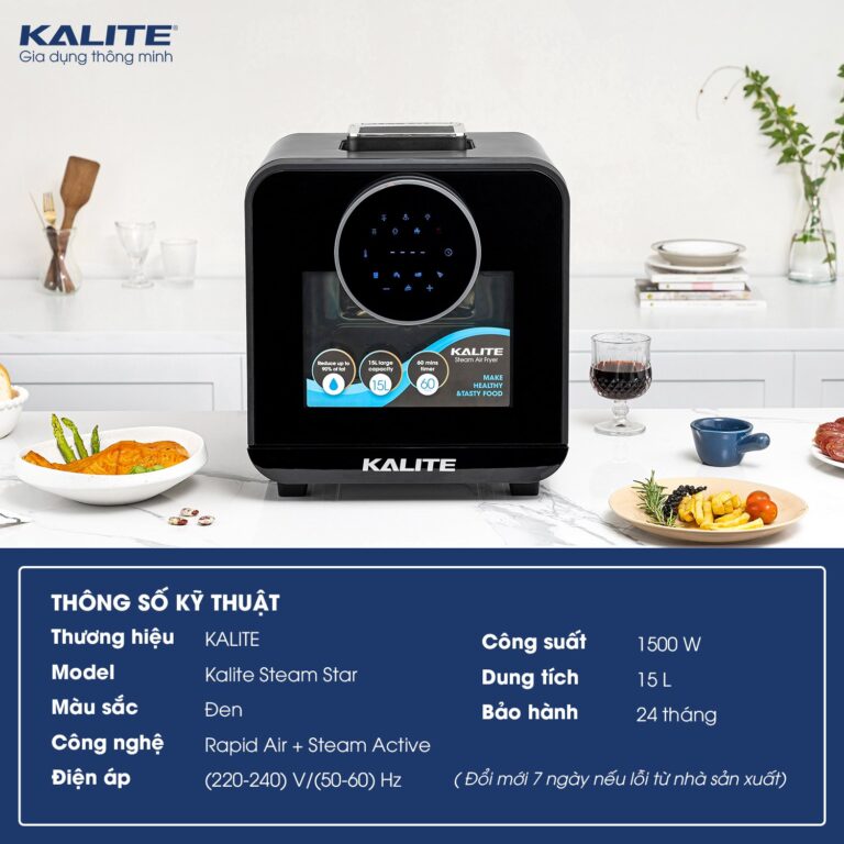 Nồi chiên hơi nước KALITE STEAM STAR 15 lít, đa năng