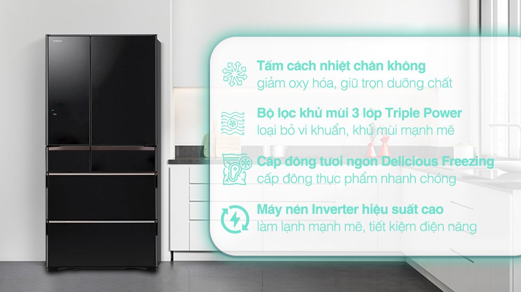 Tủ lạnh Hitachi Inverter 615 lít Multi Door R-WX620KV