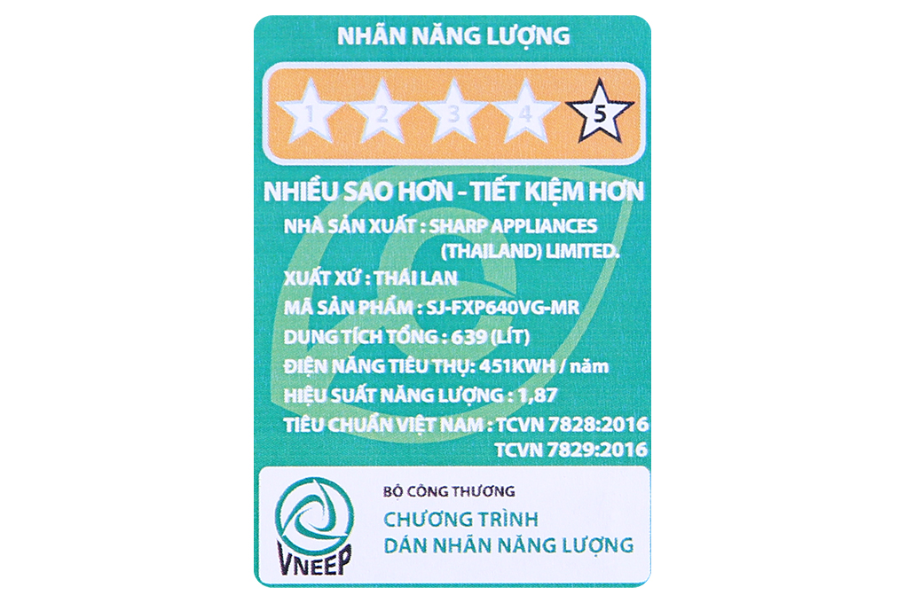 Tủ lạnh Sharp Inverter 572 lít SJ-FXP640VG-MR