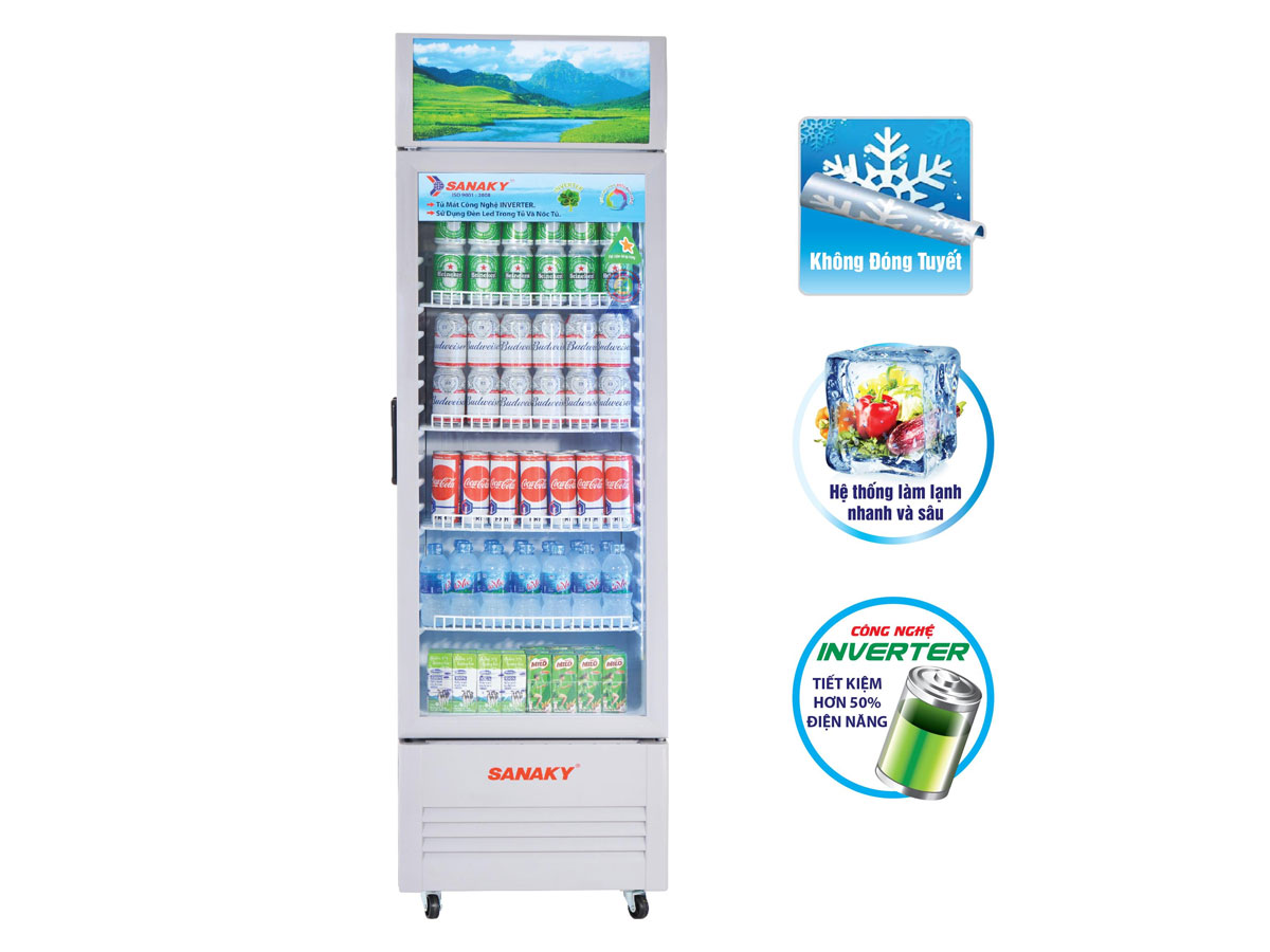 Tủ Mát Sanaky 180 lít inverter VH-218W3L
