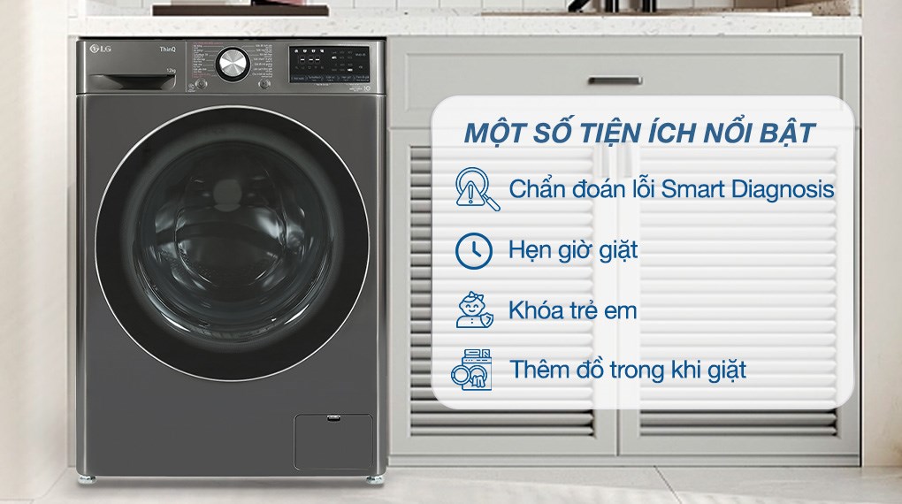 Máy giặt lồng ngang LG AI DD Inverter 12Kg FV1412S3B