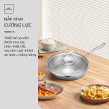Chảo Inox Chống dính tự nhiên Olivo Steve X Pro - Đáy 5 Lớp, Đường Kính 24cm. Nấu Được Trên Mọi Loại Bếp
