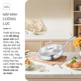 Chảo Inox Chống Dính Tự Nhiên Olivo Steve 2655 Đường Kính 26cm, Sâu 5.5cm, Nấu Được Trên Mọi Loại Bếp
