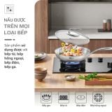 Chảo Inox Chống Dính Tự Nhiên Olivo Steve 2655 Đường Kính 26cm, Sâu 5.5cm, Nấu Được Trên Mọi Loại Bếp