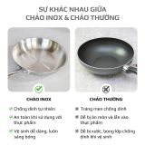 Chảo Inox Chống dính tự nhiên Olivo Steve X Pro - Đáy 5 Lớp, Đường Kính 24cm. Nấu Được Trên Mọi Loại Bếp