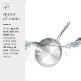 Chảo Inox Chống Dính Tự Nhiên Olivo Steve 2655 Đường Kính 26cm, Sâu 5.5cm, Nấu Được Trên Mọi Loại Bếp