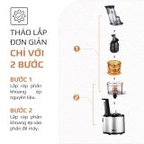 Máy Ép Chậm Đa Năng Olivo SJ200 - Tốc Độ Ép chỉ 39 vòng/phút – Ép Kiệt Bã 98% – Dễ Vệ Sinh