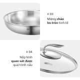 Chảo Inox Chống Dính Tự Nhiên Olivo Steve 2655 Đường Kính 26cm, Sâu 5.5cm, Nấu Được Trên Mọi Loại Bếp
