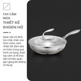 Chảo Inox Chống dính tự nhiên Olivo Steve X Pro - Đáy 5 Lớp, Đường Kính 24cm. Nấu Được Trên Mọi Loại Bếp