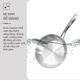 Chảo Inox Chống dính tự nhiên Olivo Steve X Pro - Đáy 5 Lớp, Đường Kính 24cm. Nấu Được Trên Mọi Loại Bếp