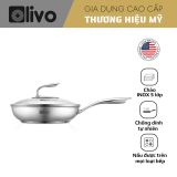 Chảo Inox Chống dính tự nhiên Olivo Steve X Pro - Đáy 5 Lớp, Đường Kính 24cm. Nấu Được Trên Mọi Loại Bếp
