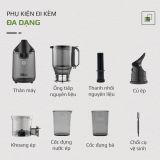 Máy Ép Chậm OLIVO SJ196 Titanium Ép Trái Cây Nguyên Quả Động Cơ AC Cao Cấp Êm Nhất Thị Trường