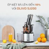 Máy Ép Chậm Đa Năng Olivo SJ200 - Tốc Độ Ép chỉ 39 vòng/phút – Ép Kiệt Bã 98% – Dễ Vệ Sinh