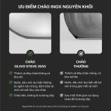 Chảo Inox Chống Dính Tự Nhiên Olivo Steve 2655 Đường Kính 26cm, Sâu 5.5cm, Nấu Được Trên Mọi Loại Bếp