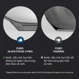 Chảo Inox Chống dính tự nhiên Olivo Steve X Pro - Đáy 5 Lớp, Đường Kính 24cm. Nấu Được Trên Mọi Loại Bếp