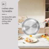 Chảo Inox Chống dính tự nhiên Olivo Steve X Pro - Đáy 5 Lớp, Đường Kính 24cm. Nấu Được Trên Mọi Loại Bếp