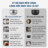 Nồi Cơm Điện OLIVO RC86 - Lòng Nồi INOX 304 Chống Dính Tự Nhiên, Nấu Cơm Ngon