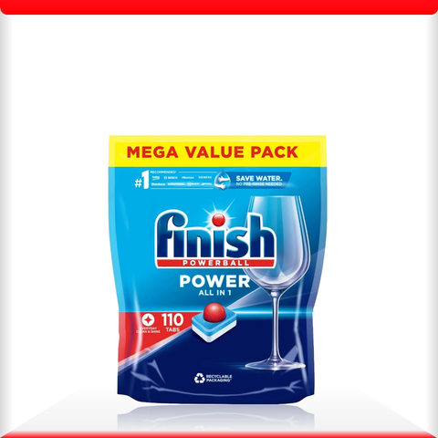 Viên rửa bát Finish Power All in 1 hương Soda - Túi 110 viên