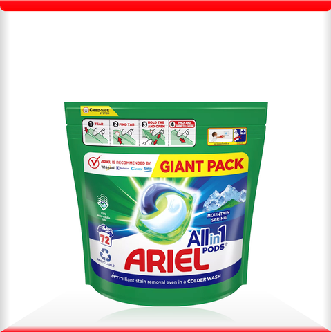 Viên giặt xả cao cấp Ariel All in 1 nhập khẩu Châu Âu - Túi 72 viên (2)