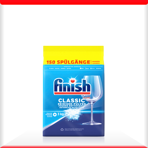 Bột Rửa Chén Finish Classic nhập khẩu Châu Âu chính hãng túi 3.0kg