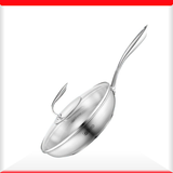 Chảo Inox Chống dính tự nhiên Olivo Steve X Pro - Đáy 5 Lớp, Đường Kính 24cm. Nấu Được Trên Mọi Loại Bếp