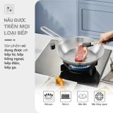 Chảo Inox Olivo P2045 – Chống Dính Tự Nhiên, Đáy 3 Lớp, Đường Kính 20cm Nấu Được Trên Mọi Loại Bếp
