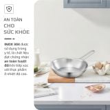 Chảo Inox Olivo P2045 – Chống Dính Tự Nhiên, Đáy 3 Lớp, Đường Kính 20cm Nấu Được Trên Mọi Loại Bếp