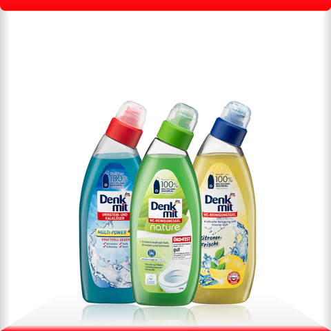 Dung dịch tẩy rửa vệ sinh bồn cầu Denkmit hương Chanh - Táo  - Soda – Chai 750 ml (8)