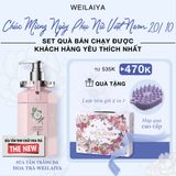  Set hộp quà Hoa 1 sữa tắm hoa trà + lược 