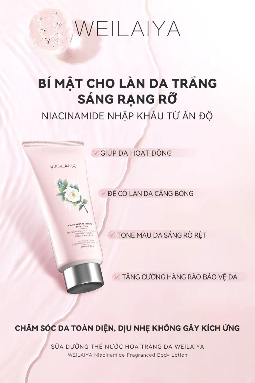  Sữa dưỡng thể trắng da hoa trà Weilaiya 