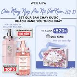  Set hộp quà Hoa 2 mix (sữa tắm Damask + sữa tắm hoa trà) 