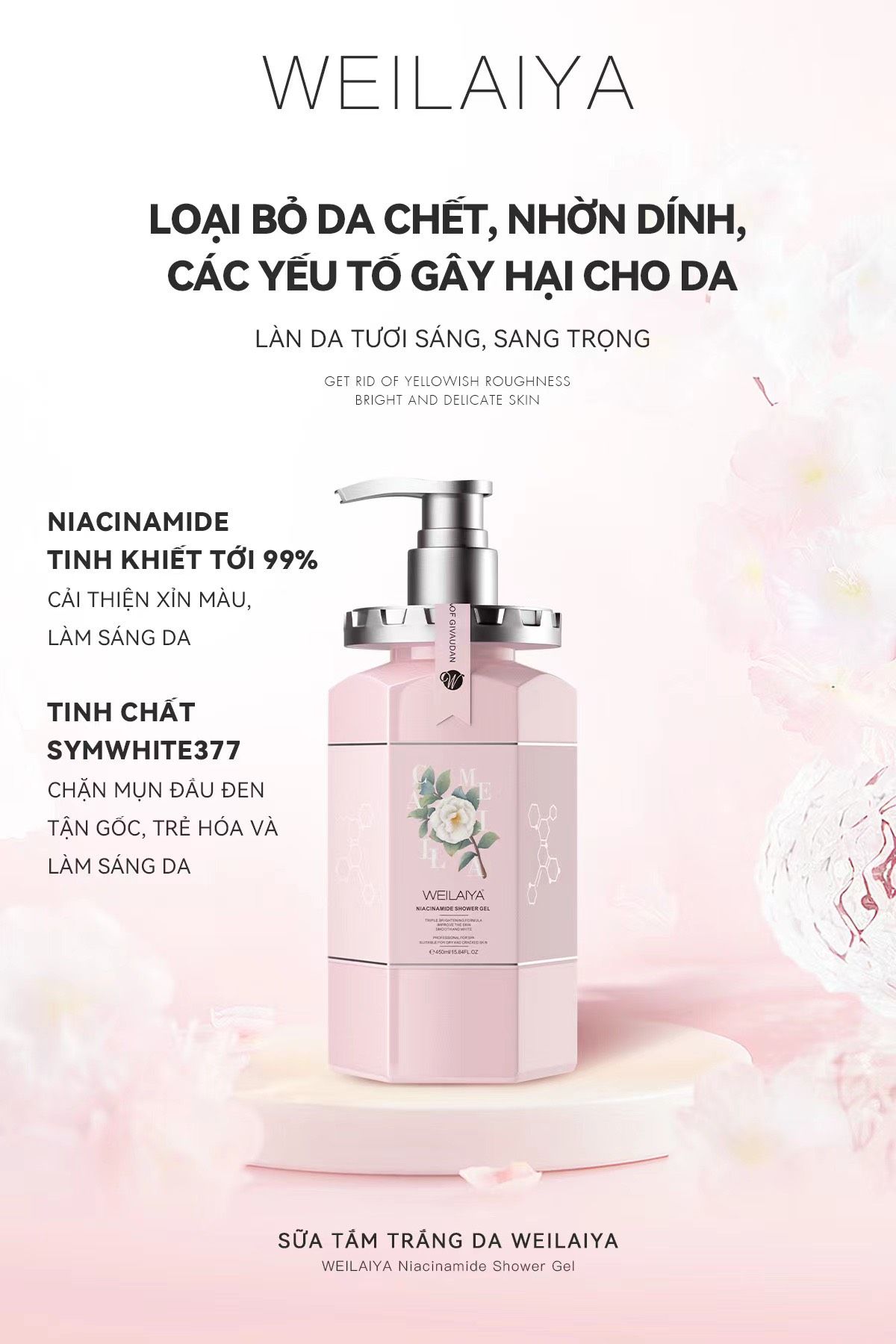 Sữa tắm niacinamide mới – Weilaiya Việt Nam